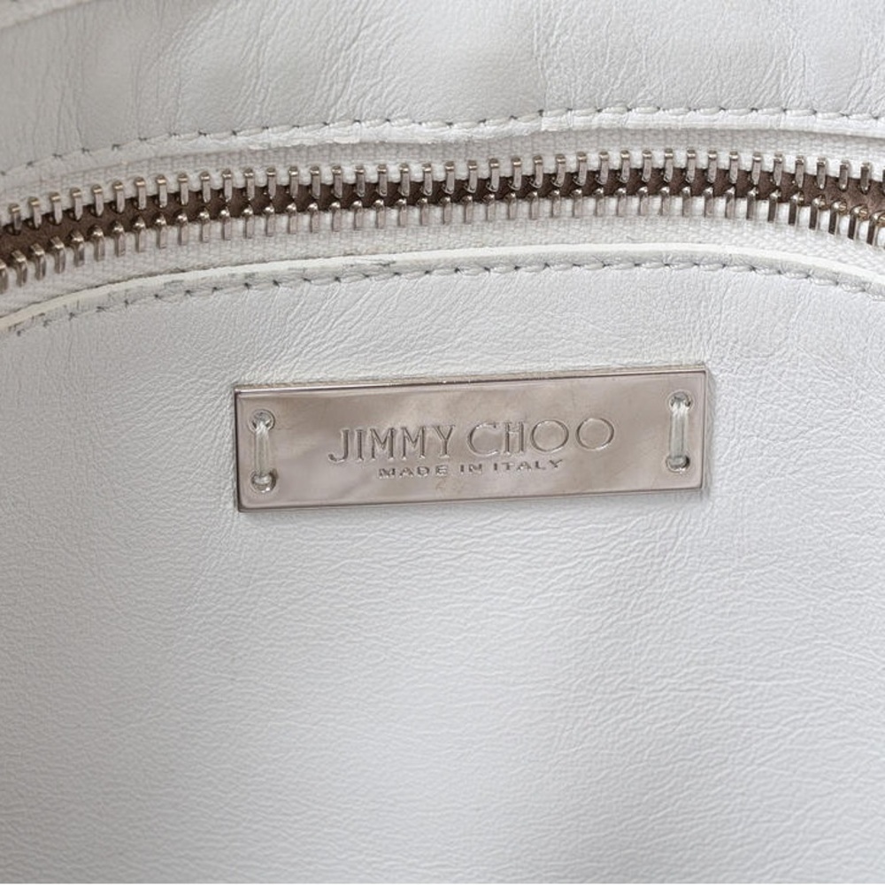 Jimmy Choo Sasha Tote Bag, Star Punching Python Leather, White - Picture 7 of 7